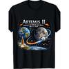 Space Exploration Style Men'S T-Shirt Artemis II Mission Around The Moon And Back April 1 2026 Graphic Design for Space Enthusiasts And Astronautics