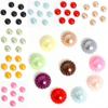 50pcs/bag 12mm Colorful Lacy Half Round Flat Beaded DIY Jewelry Handmade Accessories