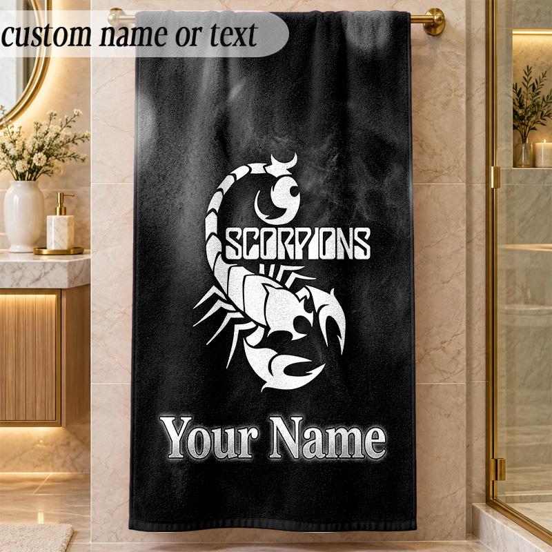 Beach TowelScorpions Custom Name Text Personalized Soft Towel for Beach Pool Indoor Home Decor Gift