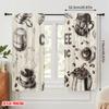 2pcs,2D Plane Printing Minimalist Curtains Coffee Artistry 100% Polyester (without Rod) Outdoor Decorations Perfect for Bedroom