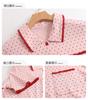 Paibangnu square neck cardigan fashionable polka dot pure cotton short sleeved summer women's home wear fd