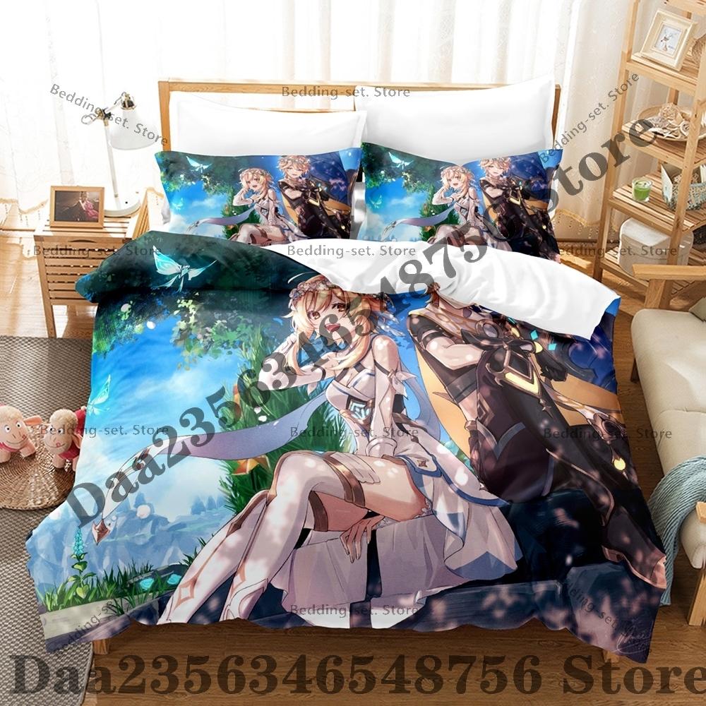 Cool Game Kpop Aloy Bedding Set Single Twin Three Piece Bedding Set - Luxury Comforter Set with Queen King Size Including pillow