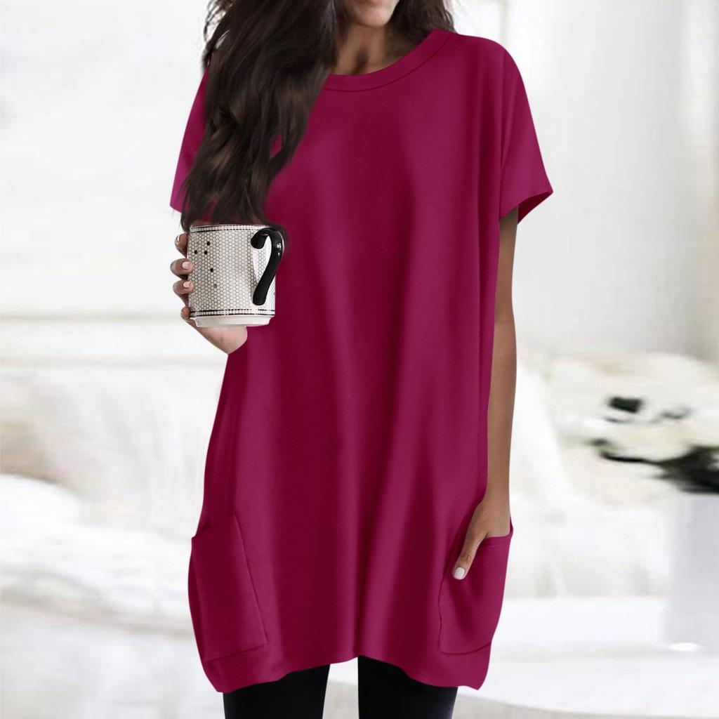 Женская футболка с круглым вырезом, короткими рукавами и карманным принтом, топы стандартной посадки