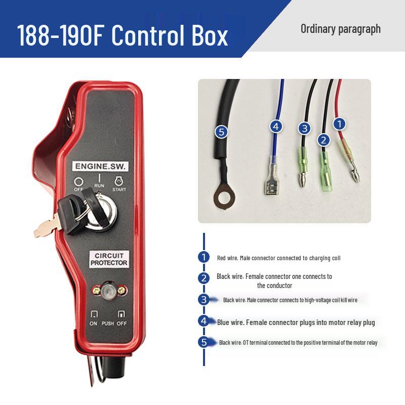 Электрический стартерный переключатель с замком зажигания для бензинового двигателя 168/170F и мотоблока 188, водяного насоса.