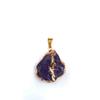 1Pc Natural Stone Crystal Pendant Golden Wrapped Edge,Handmade Irregular Charms for DIY Necklace Jewelry Accessories 25-35mm