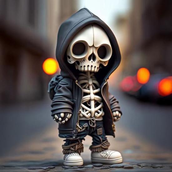 Крутая фигурка скелета, маленькая смоляная кукла скелета на Хэллоуин, статуэтка, коллекционный череп, гном-украшение для декора дома, комнаты, офисного стола