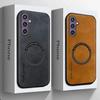Кожаный Чехол для Телефона с Магнитной Беспроводной Зарядкой для Samsung Galaxy S26 S2 S24 S23 S22 Ultra Plus Задняя Крышка
