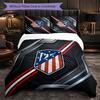 Atletico Madrid Pattern 3 Pieces Bedding Set Soft Microfiber Duvet Cover with Pillow Cases for Bedroom