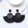 Circular Tassel Earrings Charm Geometric Fringe Earrings Fashion Big Earrings  Valentine's Day