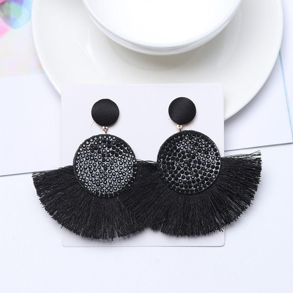 Circular Tassel Earrings Charm Geometric Fringe Earrings Fashion Big Earrings  Valentine's Day