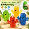 Hand Exerciser Squeezer Cactus Pinch Toy for Stress Relief, Soft TPR Rubber Squeeze Fidget Focus Toys School Sensory Toy, Cute Cartoon Funny