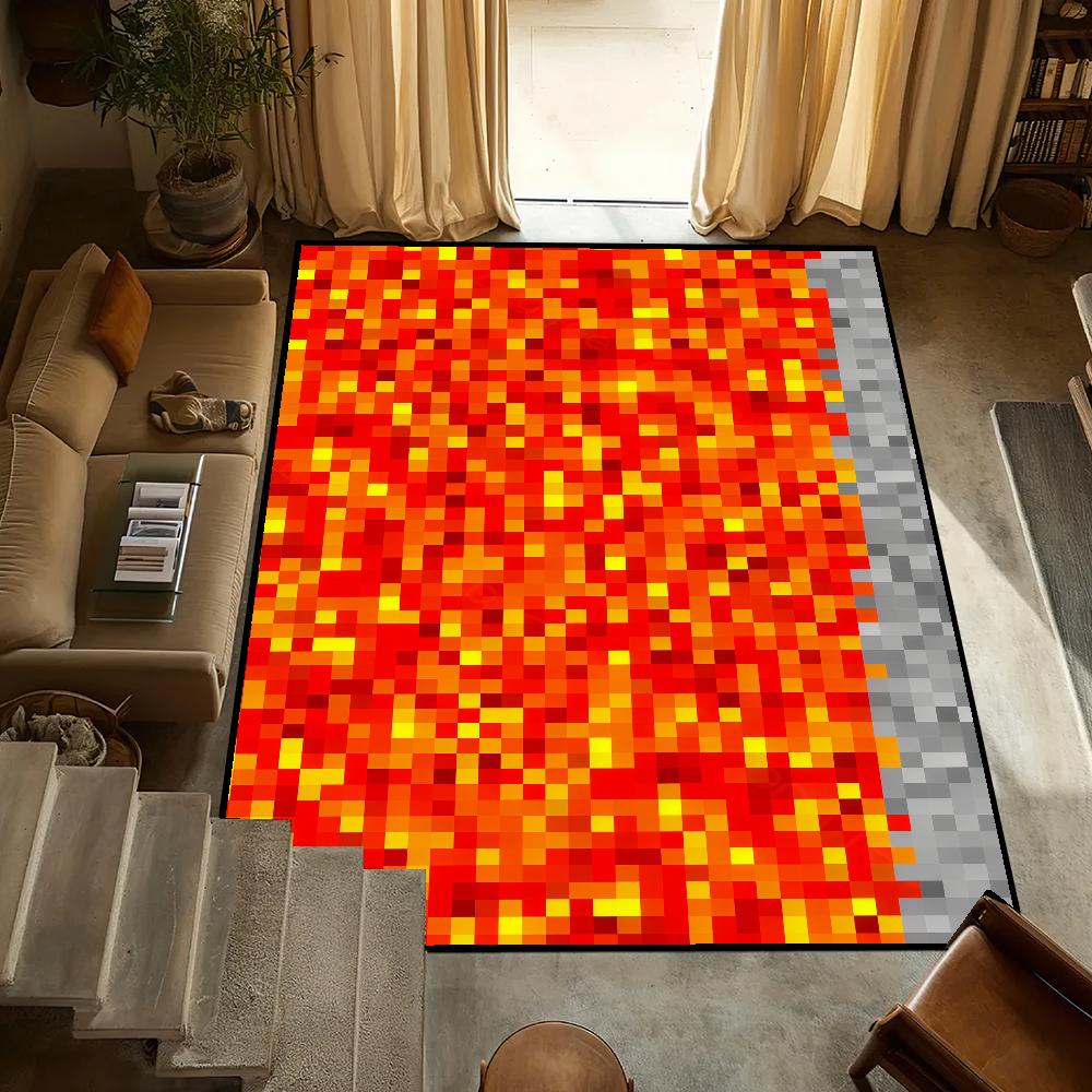 small carpet Anti-Slip pixel Kitchen Bedroom Handmade fanart M-MCs-S Tufted Rug square game Living Room Entrance Decoration
