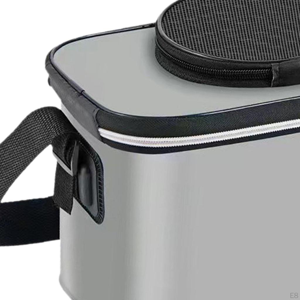 Складное рыболовное ведро с ремнем для живой рыбы, идеально для пеших походов и кемпинга