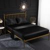 Роскошный атласный комплект постельного белья King Queen Size Простыня на резинке с наволочками Односпальный Двуспальный Домашний Однотонный Комплект постельного белья из искусственного шелка