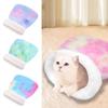 Plush Cat Cave Bed Tie-dye Color Kitten Quilt Bed Cute Cat Nest Mat  Pet Supplies