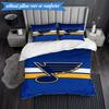 3PCS Louis Blues Hockey Team Bedding Set,Including 1pc Duvet Cover And 2pcs Pillowcases Perfect for Bedroom, Dormitory, Fan Christmas gift