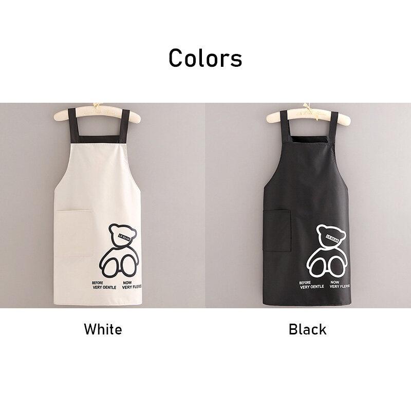 Фартук для кухни с подтяжками, водонепроницаемый, маслостойкий, с карманами для маленьких медведей, для домашней выпечки, барбекю, для готовки, для взрослых, унисекс, прочный, инструмент для чистки фартука