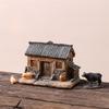 Decorative Mini Resin House Chinese Style Resin Bonsai Landscaping Retor Mini House Retro Building Home Desk