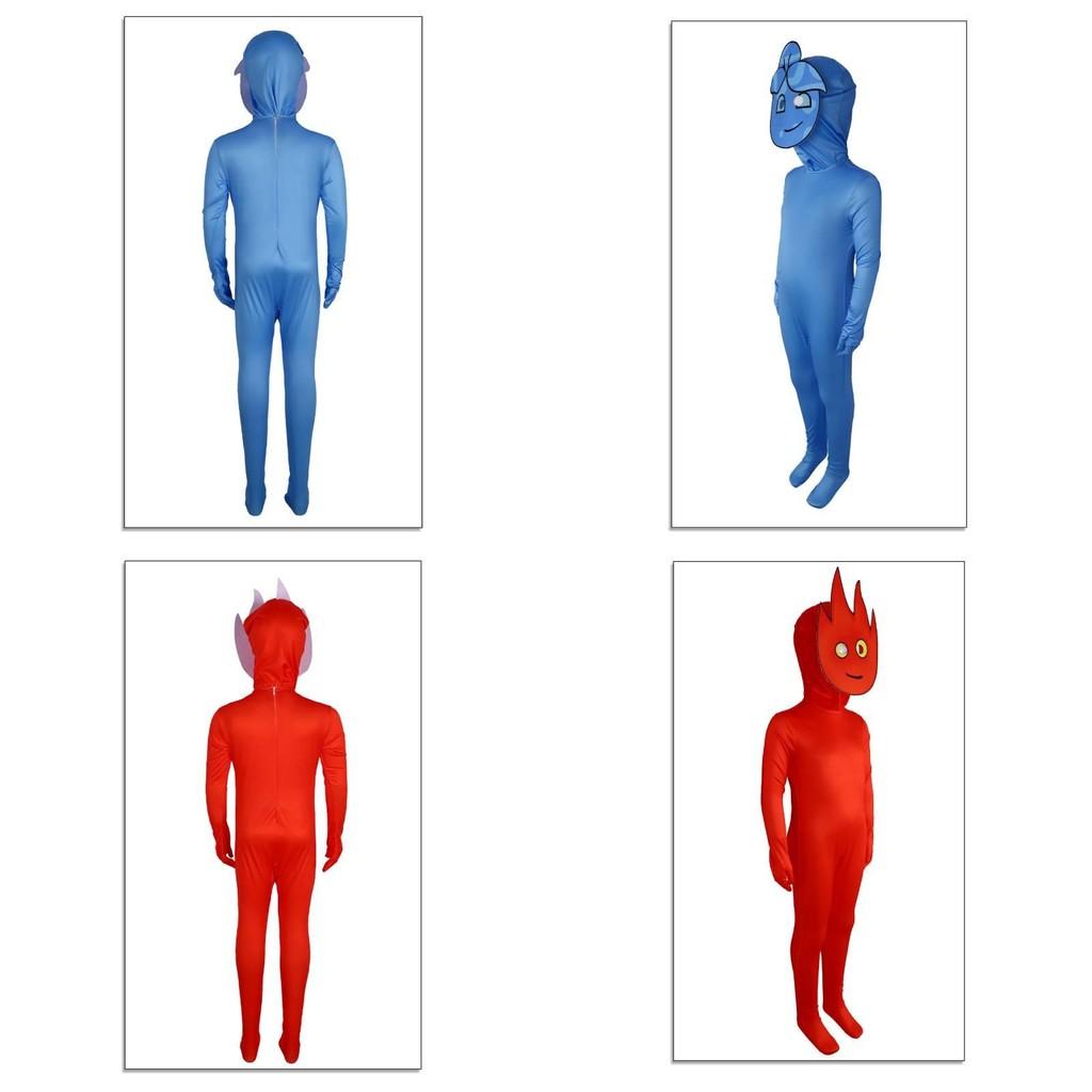 And Fireboy Watergirl Cosplays Costumes Full Body Game Jumpsuit Performance