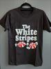 Хлопковая футболка с принтом логотипа The White Stripes 'Peppermint' Уличная одежда в стиле гаражный рок Унисекс с круглым вырезом и коротким рукавом