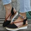 Fashion 2024 New Ladies Baotou Wedges Sandals Casual Shoes Plus Size 43 Platform Summer Falts Walkking Cloth Shoes Sandalias De Mujer