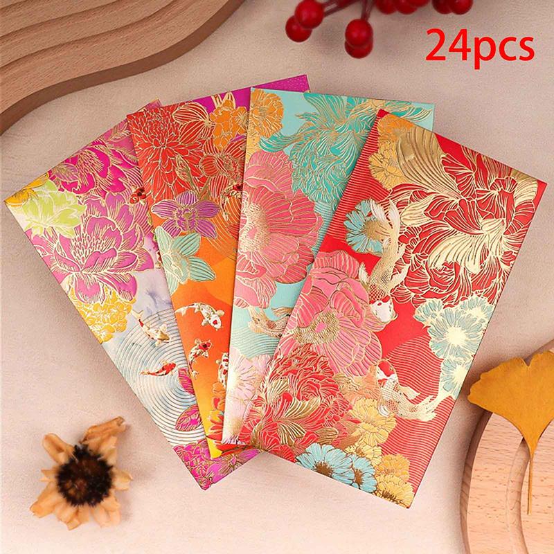 6Pcs Red Envelope Universal Creative Koi High-End Envelope Wallet Spring Festival Wedding Lucky Blessing Red Envelope
