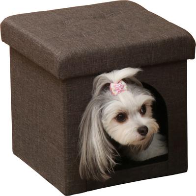 Fuji Boeki Pet House Складной табурет для хранения, 30 см шириной x 30 см глубиной x 30 см высотой, Ткань цвета древесного угля, Складной, Мини 53702, Маленький