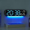 Large Digital LED Wall Clock Multifunctional Adjustable Atmosphere Light Color Changing Electronic Alarm Clock