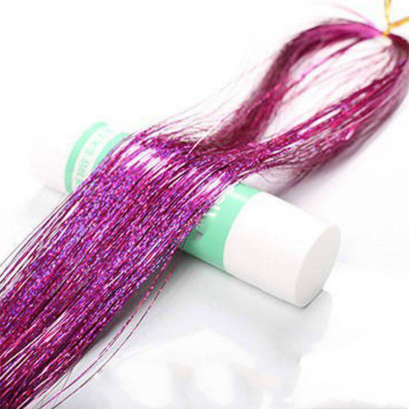 120 прядей/пакет, блестящая мишура, радужные шелковые наращивание волос, ослепляет женщин хиппи для плетения головного убора, красочные длинные 39 дюймов