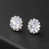 1Pair Jewelry Shiny Alloy/Plastic Charm Oval Colorful Zircon Crystal Stud Earrings Women