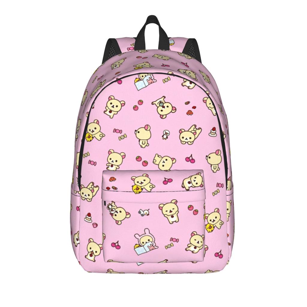 Милый Мультяшный Рюкзак Rilakkuma для Мужчин Женщин Модный Студенческий Бизнес Ежедневный Рюкзак Сумка Через Плечо для Ноутбука с Карманом