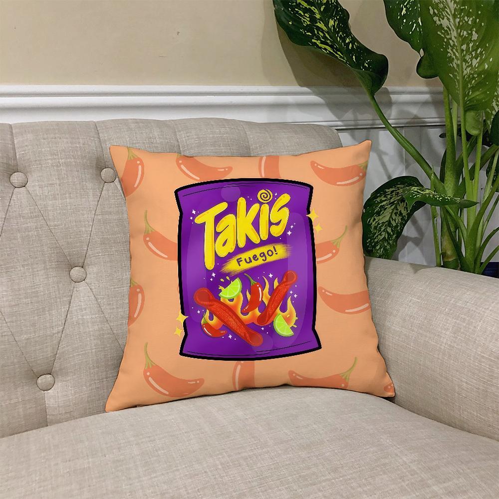 Чехол для подушки с рисунком чили T-Takis Chips Квадратный чехол для диванной подушки Повседневный удобный для кожи чехол для подушки