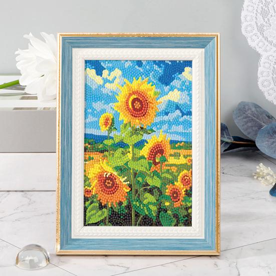 5D алмазный художественный набор с узором подсолнуха, яркий цвет, снятие стресса, повышение уверенности, мозаика, вышивка, полный набор для вышивки крестиком со стразами