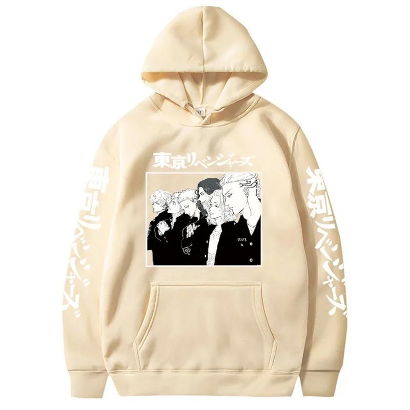 Аниме Токийские мстители Майки Принтованная Худи Осенний Флис Удобные Толстовки Большого Размера Свитшот Харадзюку Уличная одежда