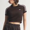adidas Женская полосатая футболка с коротким рукавом, облегающая, с круглым вырезом, топ KC6480