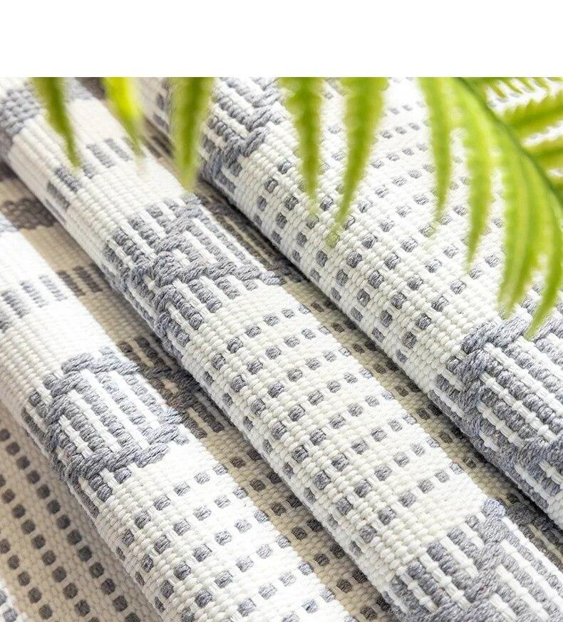 Хлопковые и льняные чехлы для диванов для гостиной, клетчатый полосатый диван, полотенце, чехол для дивана, современный минималистичный угловой чехол для сиденья