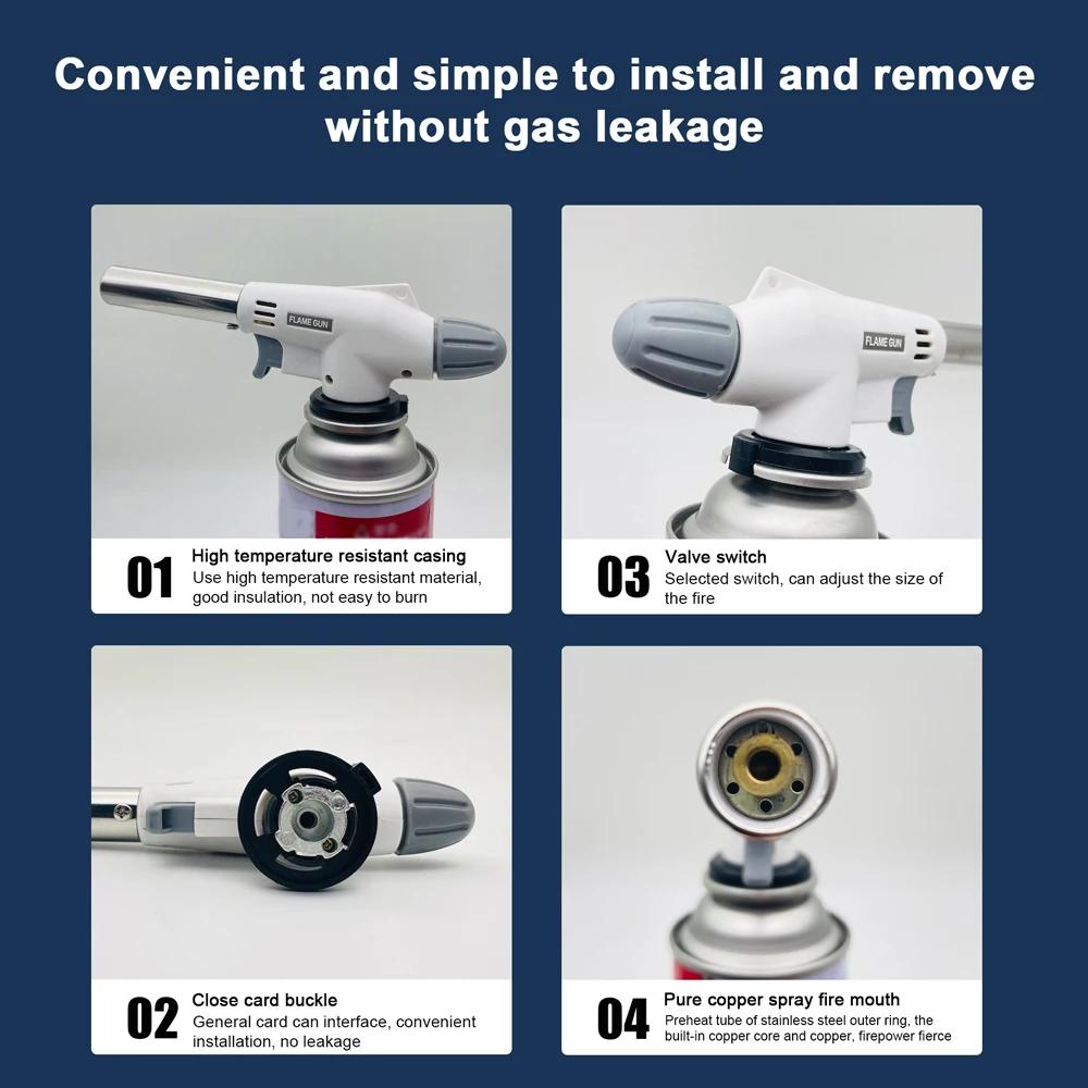 Автоподжиг Кемпинг Газовая Горелка Высокомощные Уличные Портативные Горелки Инструмент Для Выжигания Угля Пикник Барбекю Кулинария Огнемет
