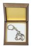 American Staffordshire Terrier, Amstaff II - Silver-plated Key Ring with a Dog In a Gift Box, Handbag Decoration, Backpack Pendant by Art-Dog Brand