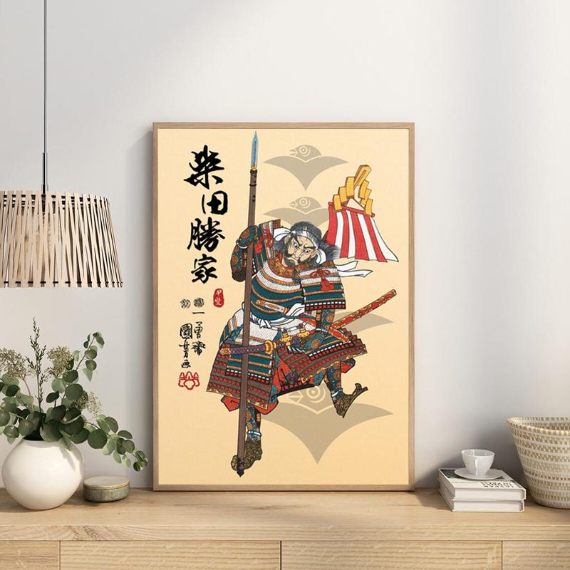 Ретро японский знаменитый генерал самурай постер и принты винтажная настенная живопись картина холст картина бар кафе гостиная домашний декор