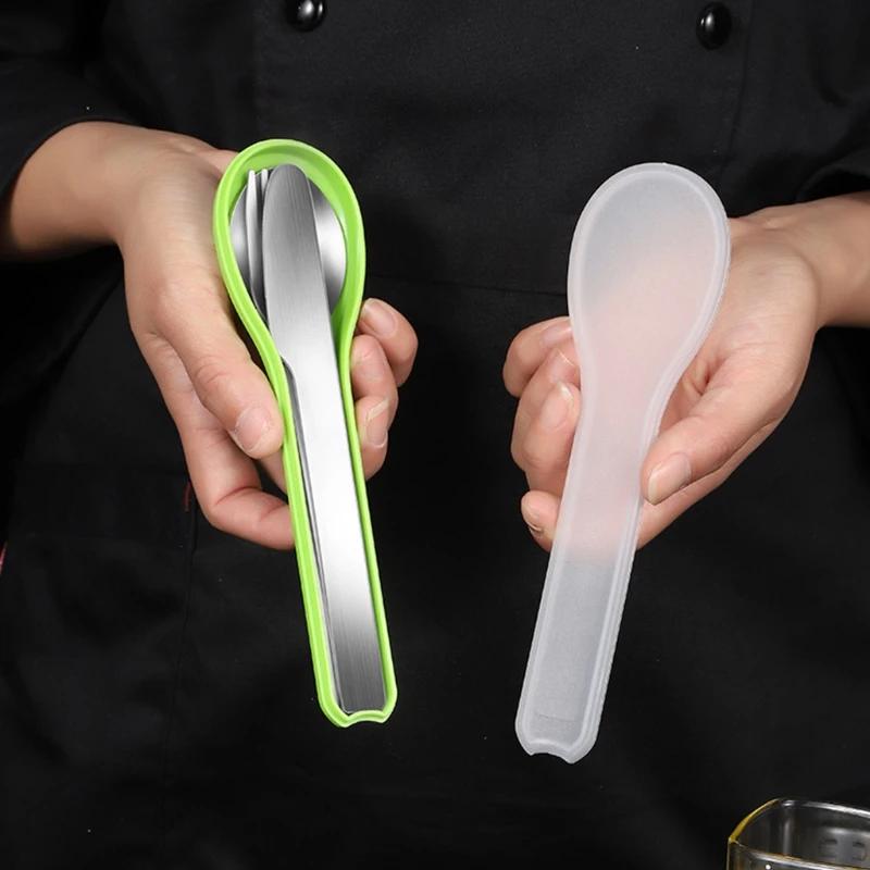 4 предмета, покрытые нержавеющей сталью, портативные столовые приборы, полный обеденный столовый набор столовых приборов, кухонный гаджет, набор столовых ножей