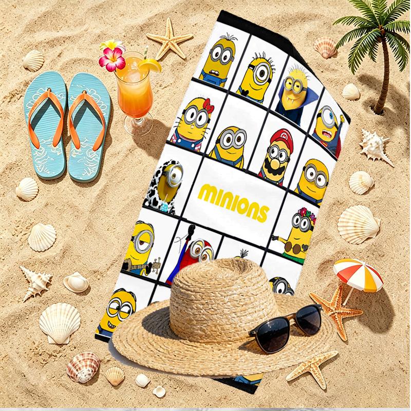 Minions Print Beach Towel, Versatile Lightweight Absorbent Beach Towel for Pool Surf Yoga Bathroom, Perfect Birthday Holiday Gift