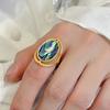 Украшения для пальцев Геометрические овальные кольца Двусторонние вращающиеся опаловые кольца Кольца-перевертыши Девушки