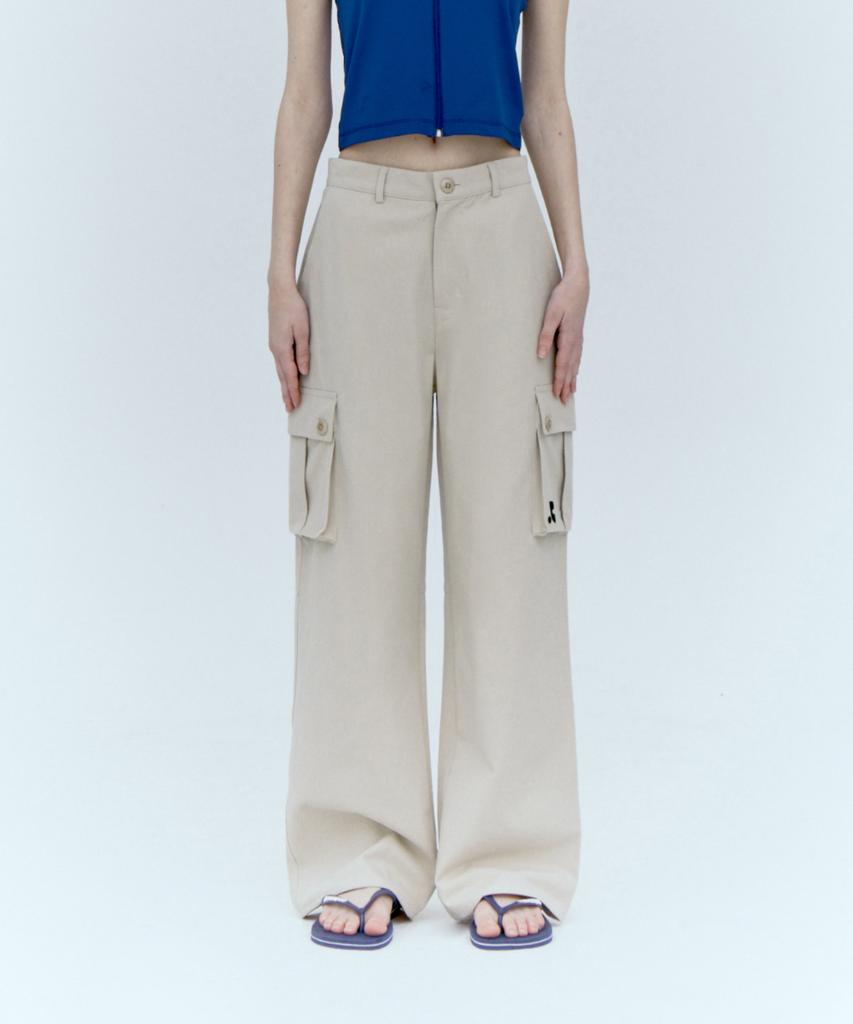REST&RECREATION Cotton Cargo Pants_Beige