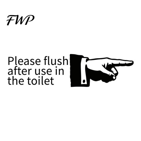 Fluorescent Flush Toilet Signs Glow in The Dark Sticker, Finger And Remind to Home Design, Waterproof PVC Decal for Tank Wall Decoration Decorative