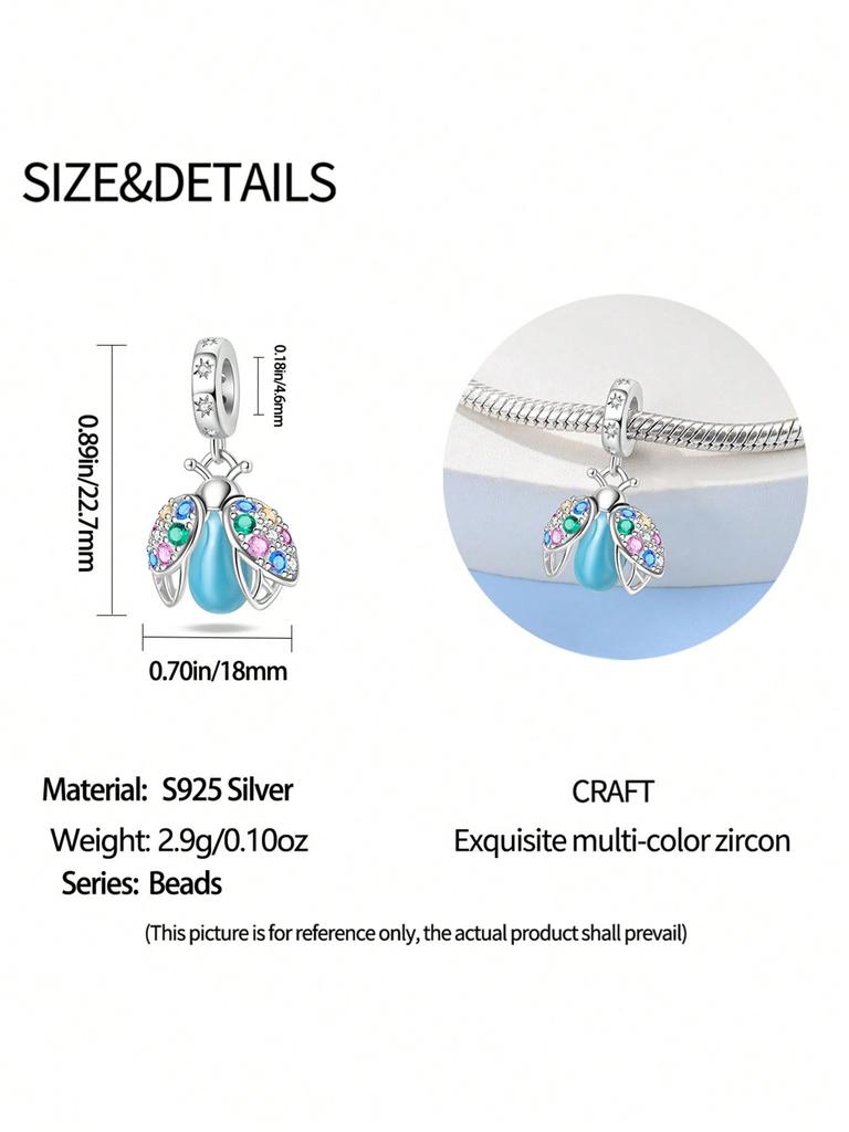 Синий светлячок Разноцветные бабочки Бусины Шарм Медное покрытие Подходит для шармов Медь Оригинальный браслет Для изготовления украшений DIY Шарм