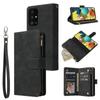 Vintage Stand Flip Hybrid Wallet Check Leather Zipper Multi-Cards Case Folio Cover for iPhone Samsung Xiaomi Redmi Huawei