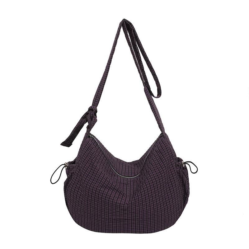 Новый нишевый тренд нейлоновая тканевая сумка модная повседневная универсальная большая вместимость клетчатая одноплечевая сумка кроссбоди сумка-пельмень