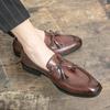Модные мокасины с кисточками, мужская обувь, удобная для мужчин, кожаная, повседневная, без застежек, для бизнеса, свадьбы, вечеринки, ночного клуба