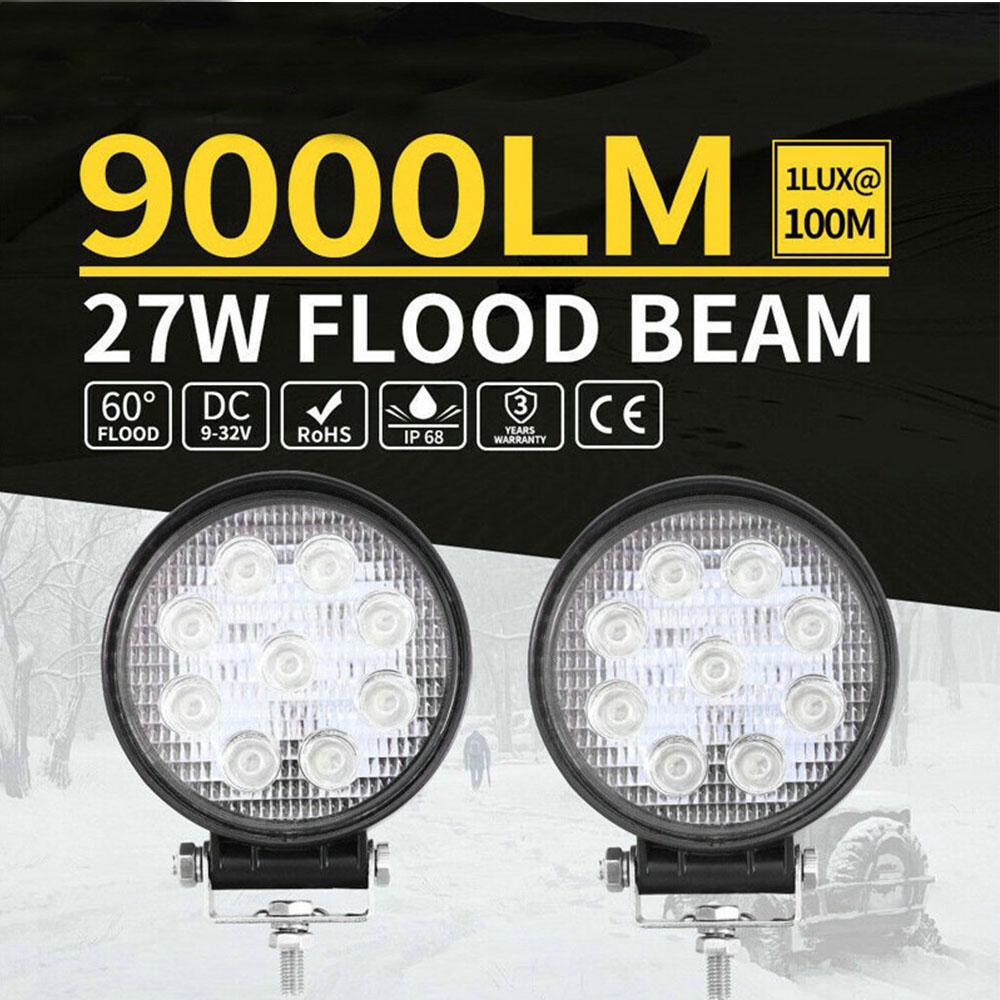 Car Led Light bar 27W 48w Led bar 16barra Square Spotlight Off Road LED Work Light 12V 24V for Car Truck 4X4 4WD SUV ATV
