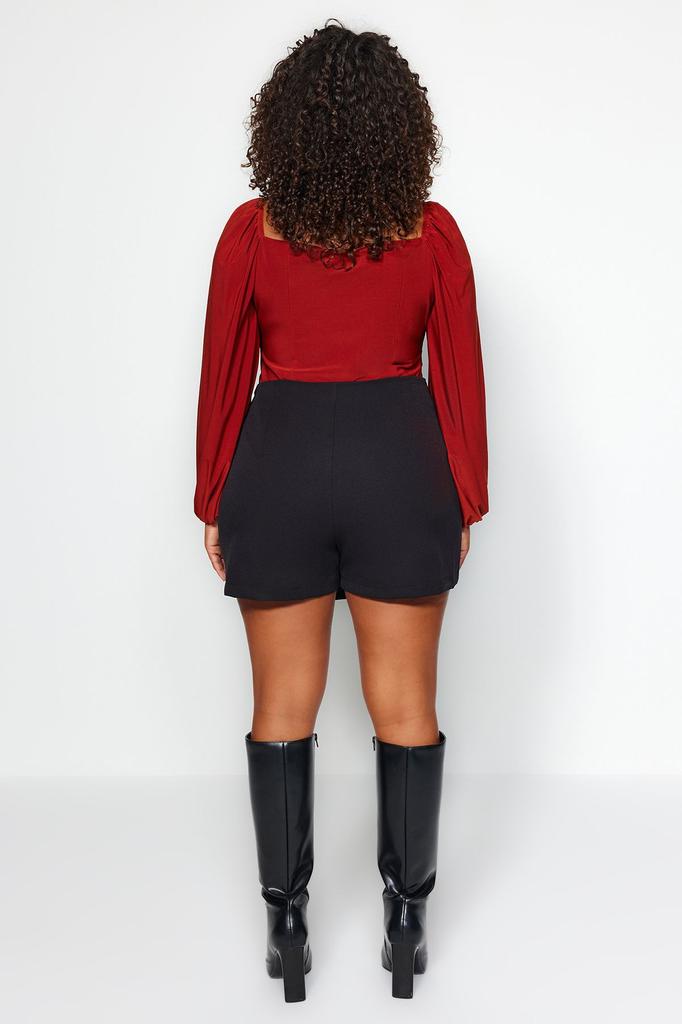 Women's Style Plus Size Gray Woven Tied Shorts Skirt